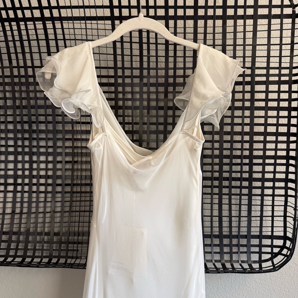 De La Vali Gaia maxi dress in Ivory Silk Chiffon - Picture 8 of 14